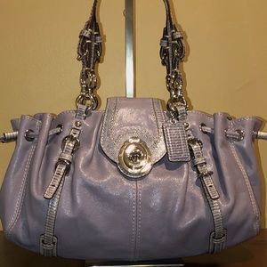 COACH Legacy Mini Drawstring Snakeskin Lilac Bag